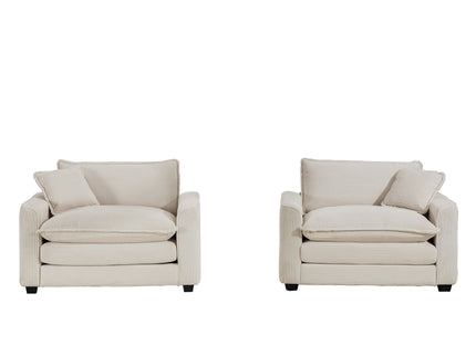 Modern Classic Fabric Single Chair Deep Seat Sofa With Pillow