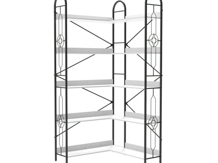 Industrial Style Corner Bookshelf With Thickened Iron Frame