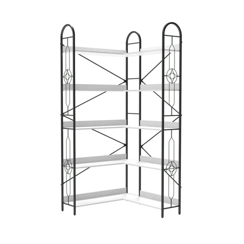 Industrial Style Corner Bookshelf With Thickened Iron Frame