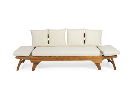 Outdoor Acacia Wood Expandable Daybed With Cushions