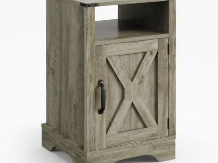 Farmhouse Nightstand, Charging Station & Storage