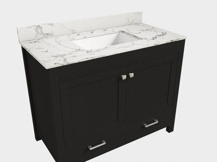 Bathroom Vanity Set, Soft Close Doors, 3 Faucet Holes, Sink Included - Black