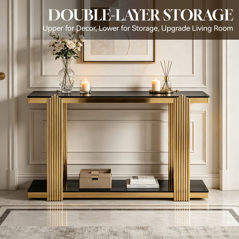 Console Table With Double Tier Storage