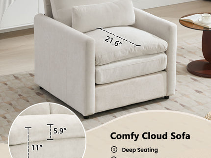 Cozy Upholstered Sofa Set For Living Room