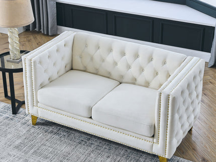 Upholstered Couch Sofa With Button Tufting For Living Room