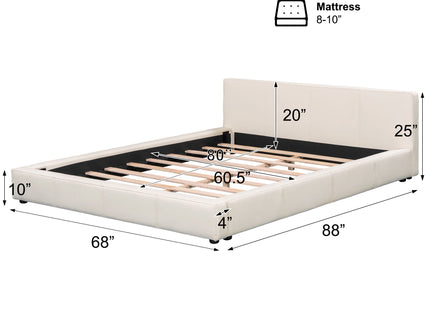 Stylish Upholstered Bed With Birch Wood Frame