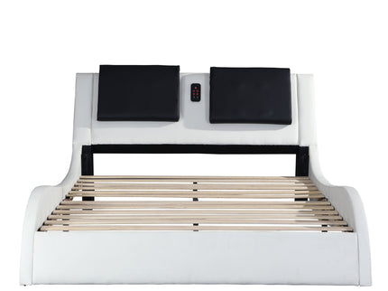 Platform Bed Frame With LED Lighting, tooth Music, Vibration Massage