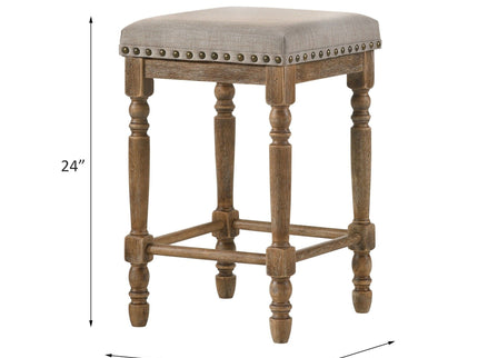 Farsiris - Weathered Counter Height Stool (Set 2) - Beige