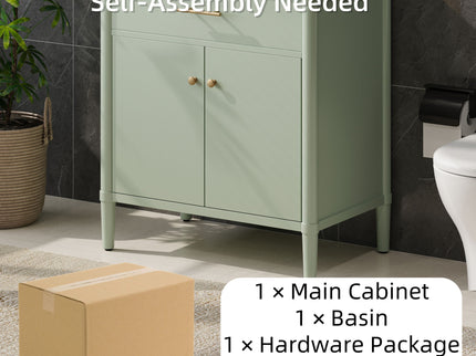 Bathroom Vanity With Sink, Soft Close Doors And Adjustable Shelf