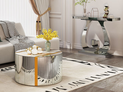 Round Mirror Coffee Table, Living Space Furniture