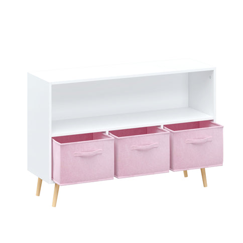 Bookcase With Collapsible Drawers, Book Display Organizer