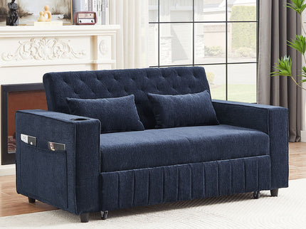 Pull-Out Sofa Bed Convertible Couch With Adjustable Backrest For Living Room