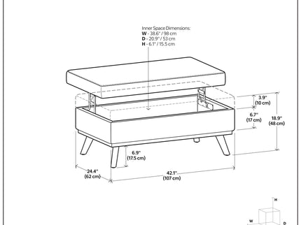 Owen - Multifunctional Square Coffee Table Storage Ottoman