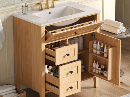 Bathroom Vanity With Sink, Soft Closing Cabinet