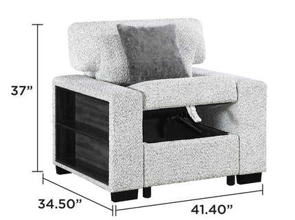 Prato - Chair With Storage And USB - Gray