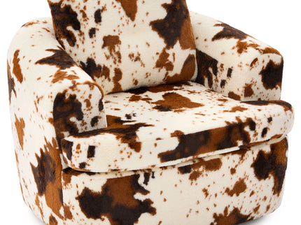 Modern Swivel Barrel Chair With Dual-Layer Cushion