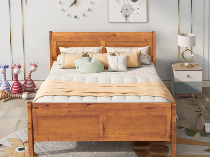 Platform Bed Frame Mattress Foundation Sleigh Bed With Headboard / Footboard / Wood Slat Suppor