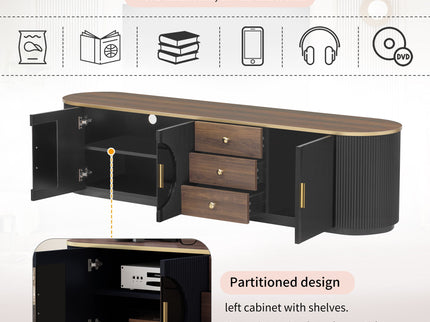 Modern Minimalist TV Stand For TVs Up To 80" With 3 Drawers And 1 Shelf