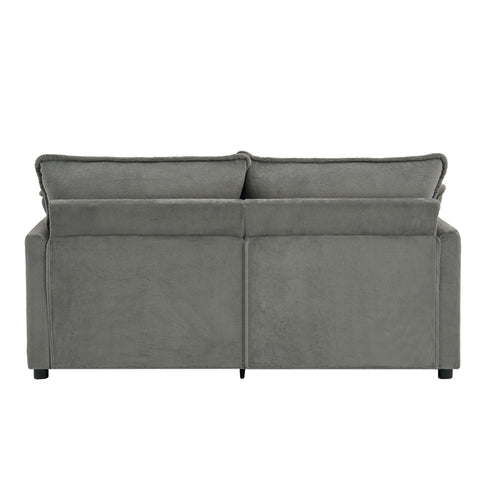 Modern Loveseat Sofa, Upholstered Couch With Side Storage Pockets