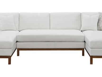 Valiant - Chenille Sectional Sofa With 4 Pillows - Ivory