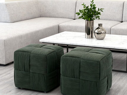 Modern Ottoman Foot Rest With Woven Design