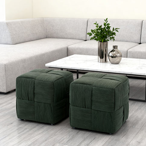 Modern Ottoman Foot Rest With Woven Design