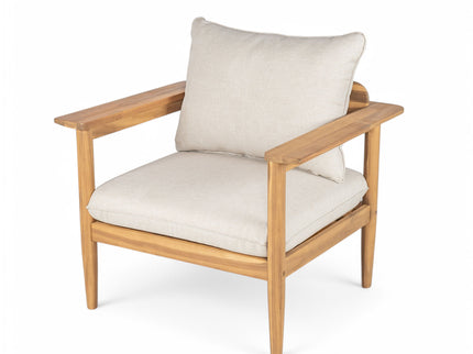 Terassi - Outdoor Lounge Chair (Set of 2) With Cushions - Beige / Light Teak
