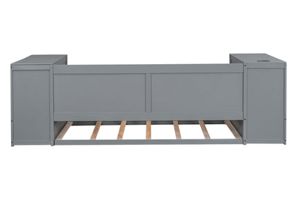 Daybed With Storage Arms, Trundle And Charging Station