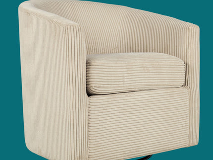 Swivel Accent Chair With U Backrest, Plush Cushion Living Room Furniture
