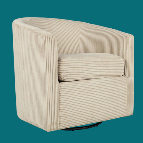 Swivel Accent Chair With U Backrest, Plush Cushion Living Room Furniture