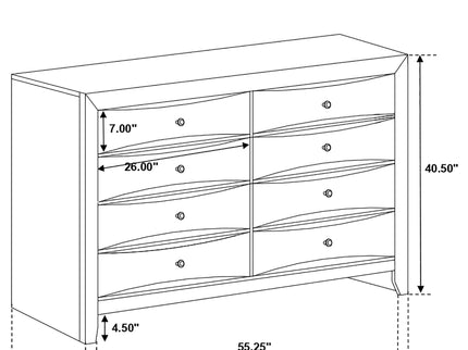 Palamino - 8 Drawer Dresser - Black