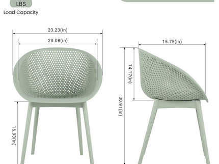 2 Piece Durable Single Chair With Hollow Out Design