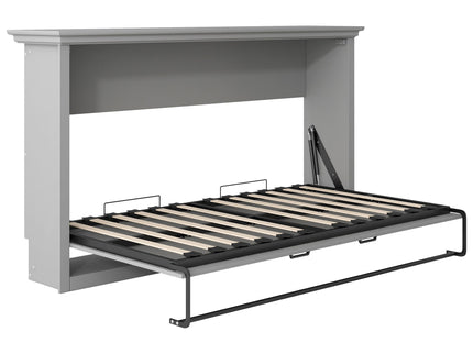 Twin Size Murphy Bed With Cabinet Storage - Gray