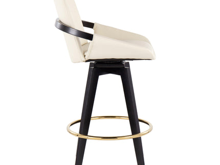 Cosmo - Contemporary Fixed Height Counter Stool With Swivel With Round Footrest (Set of 2)