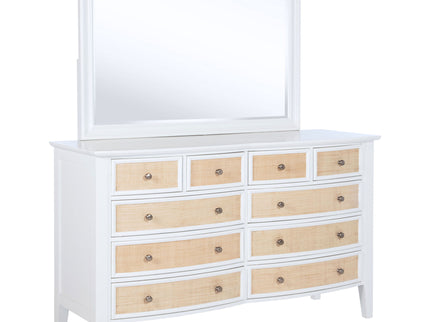 Talia - 10 Drawer Dresser And Mirror Set - White