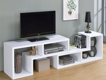 Convertable L-Shaped Bookcase With Open Shelves - White