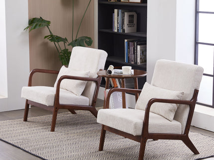 Accent Chair With Pillow And Wood Frame