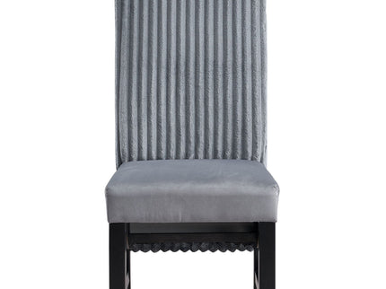 Kini - Corduroy Side Chair (Set of 2) - Black / Gray