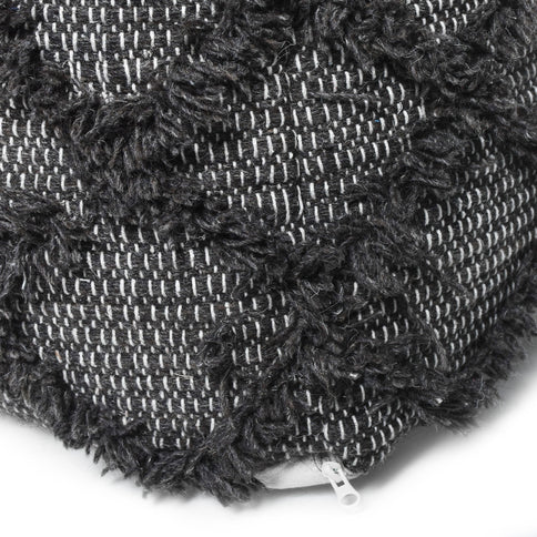 Jumanji - Handcrafted Wool And Cotton Pouf - Brown