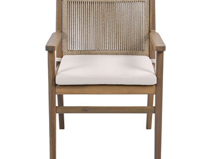 Outdoor Acacia Wood Patio Dining Armchair (Set of 2)