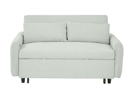 Pull-Out 2 Seat Modern Sleeper Sofa With 2 Throw Pillows And USB Ports