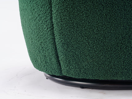 Teddy Fabric Swivel Accent Armchair Barrel Chair With Powder Coating Metal Ring