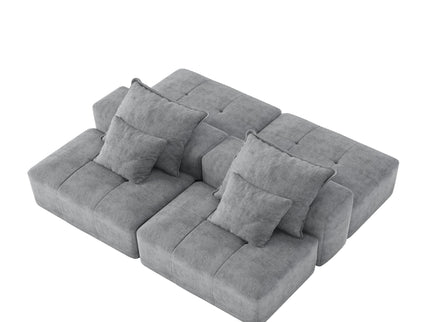 Modern Oversized Diy Combination Modular Sectional Sofa With Pillows