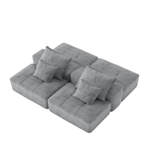 Modern Oversized Diy Combination Modular Sectional Sofa With Pillows