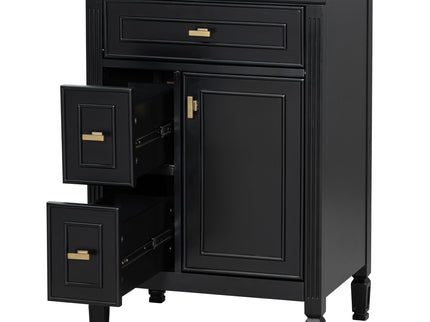 Bathroom Vanity With Sink, Flip Drawer, 2 Drawers, Adjustable Shelf