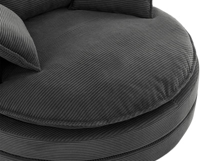 360° Swivel Accent Barrel Chair With Dual Layer Cushion And 3 Removable Pillows
