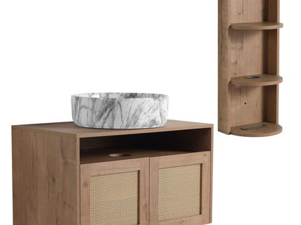 Bathroom Vanity & Art Sink And Storage Rack, Float Mounting Design