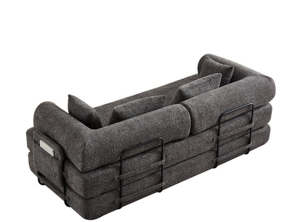 Convertible Sleeper Sofa Bed With Cylindrical Pillow