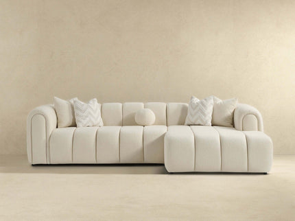 Beatrice - Modern Tufted Right Sectional Sofa - Ivory