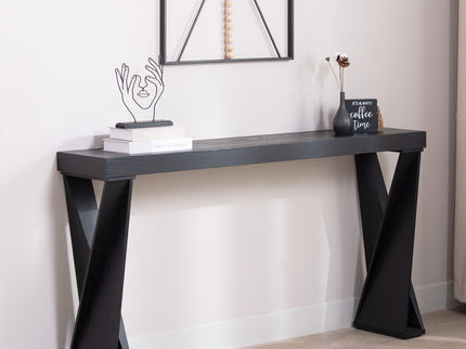 Console Table With Crossed Legs For Hallway - Black
